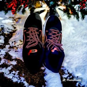 Nike basketball sneakers size 12 black and orange good condition